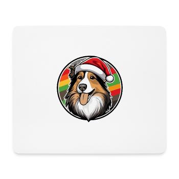 Border Collie Dog Christmas Christmas - Mouse Pad (horizontal) - white - Front