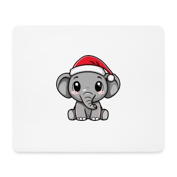 Elephant Christmas Cute - Mouse Pad (horizontal) - white - Front