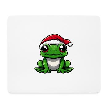 Frosch Weihnachten Niedlich - Mousepad (Querformat) - Weiß - Vorne