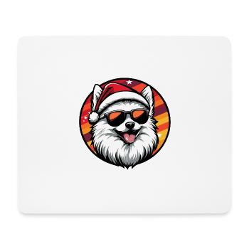 Zwergspitz Hund Weihnachten Cool Pomeranian - Mousepad (Querformat) - Weiß - Vorne