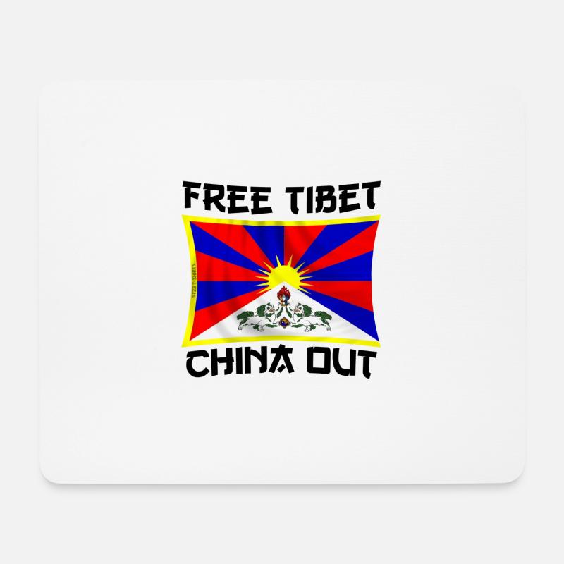 free Tibet - Mousepad (Querformat) - Weiß