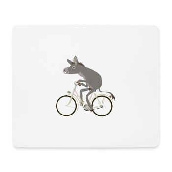 Esel fährt Drahtesel - Mousepad (Querformat) - Weiß - Vorne