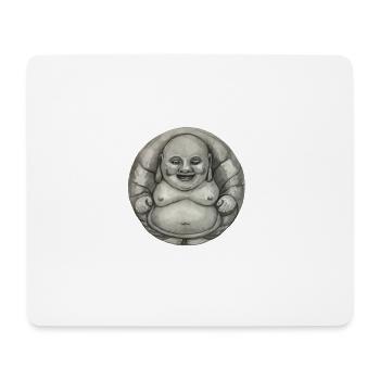 Buddha laughing - gift - yoga - happiness - Mouse Pad (horizontal) - white - Front