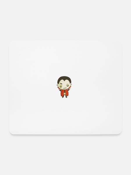 Süßer Vampir Dracula Cartoon – Halloween Design - Mousepad (Querformat) - Weiß