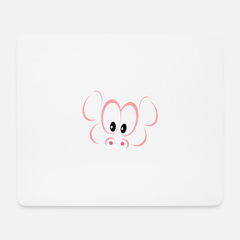 Pig (color) - Mouse Pad (horizontal) - white