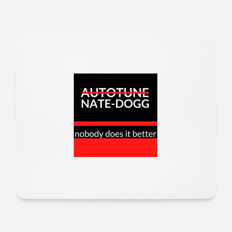 No Autotune Nate Dogg Design - Mousepad (Querformat) - Weiß