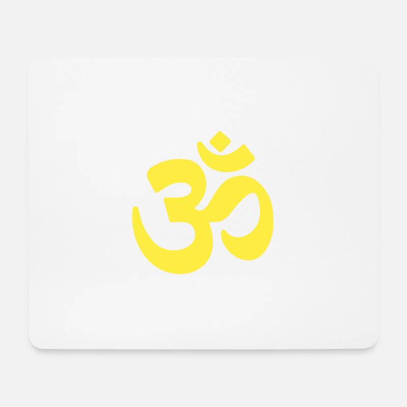 om zeichen zitronengelb mantra yoga liebe - Mousepad (Querformat) - Weiß
