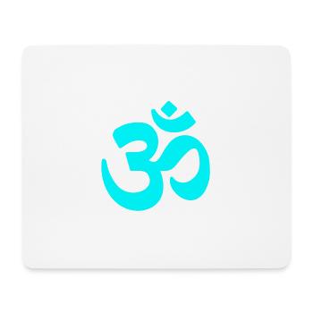 om zeichen neon blau yoga - Mousepad (Querformat) - Weiß - Vorne