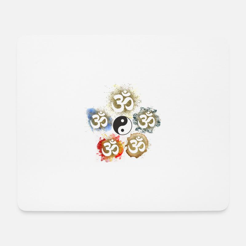 om elemente feuer erde luft metal wasser yin yang - Mousepad (Querformat) - Weiß