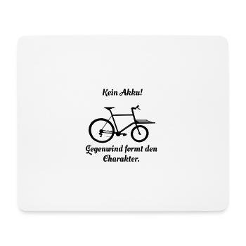 Gegenwind formt den Charakter, Fahrrad, Lastenrad - Mousepad (Querformat) - Weiß - Vorne