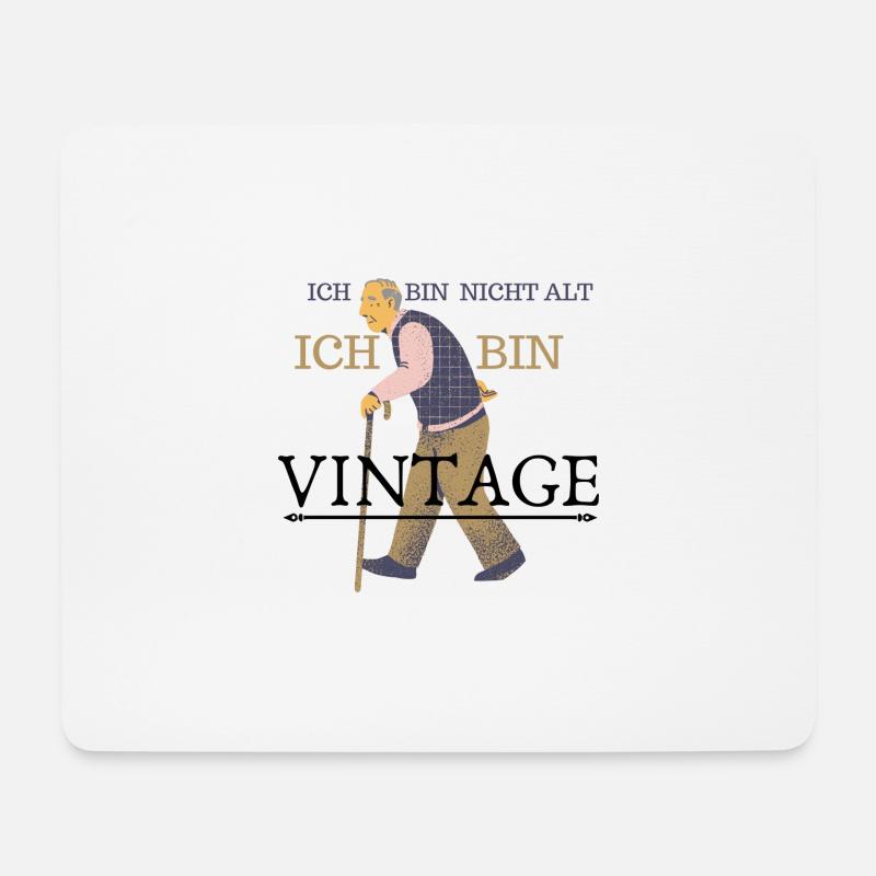 ICH BIN NICHT ALT, ICH BIN VINATGE - Mousepad (Querformat) - Weiß