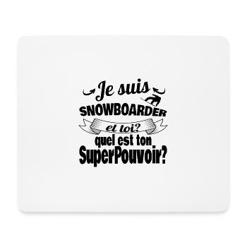 je suis snowboarder - Tapis de souris (format paysage) - blanc - Devant