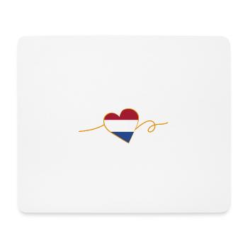 Ich liebe Niederlande - Herz mitFlagge - Mousepad (Querformat) - Weiß - Vorne