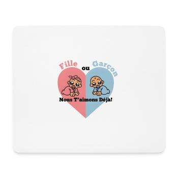 fille ou garcon nous taimons deja - Tapis de souris (format paysage) - blanc - Devant