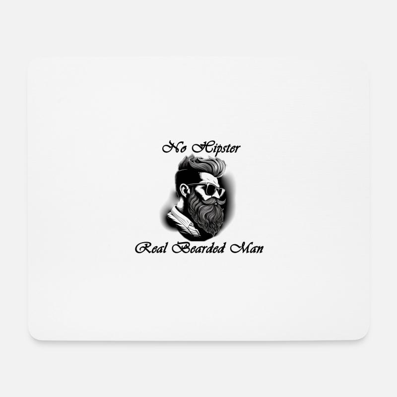 pas de Hipster - Tapis de souris (format paysage) - blanc