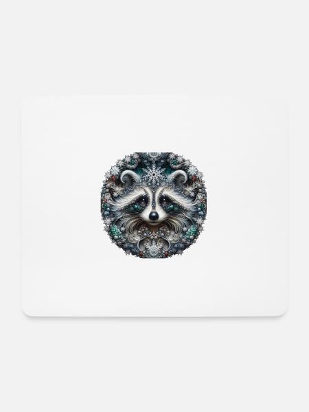 Frostbär Fraktal Muster - Mousepad (Querformat) - Weiß