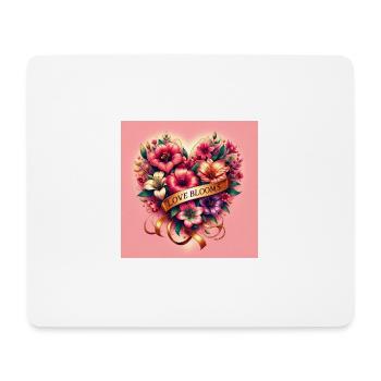Love Blooms - Mouse Pad (horizontal) - white - Front