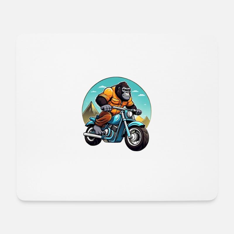 Gorilla Biker - Mouse Pad (horizontal) - white