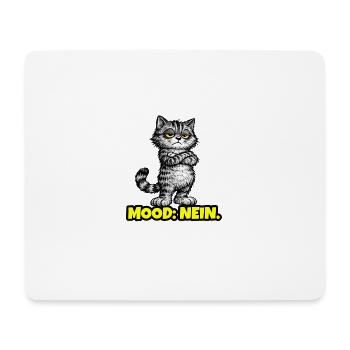 Mood: Nein. – Grumpy Katze (Chef Vibes) - Mousepad (Querformat) - Weiß - Vorne