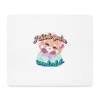 Roter Panda mit Herz - Mousepad (Querformat) - Weiß - Vorne
