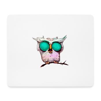 Owl_ 02 - Tapis de souris (format paysage) - blanc - Devant