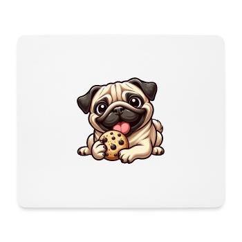 Cute Pug Biscuit Cartoon Dessert Dessert - Mouse Pad (horizontal) - white - Front