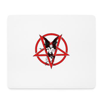 Pentagramme-Rouge-Diable-Noir - Tapis de souris (format paysage) - blanc - Devant
