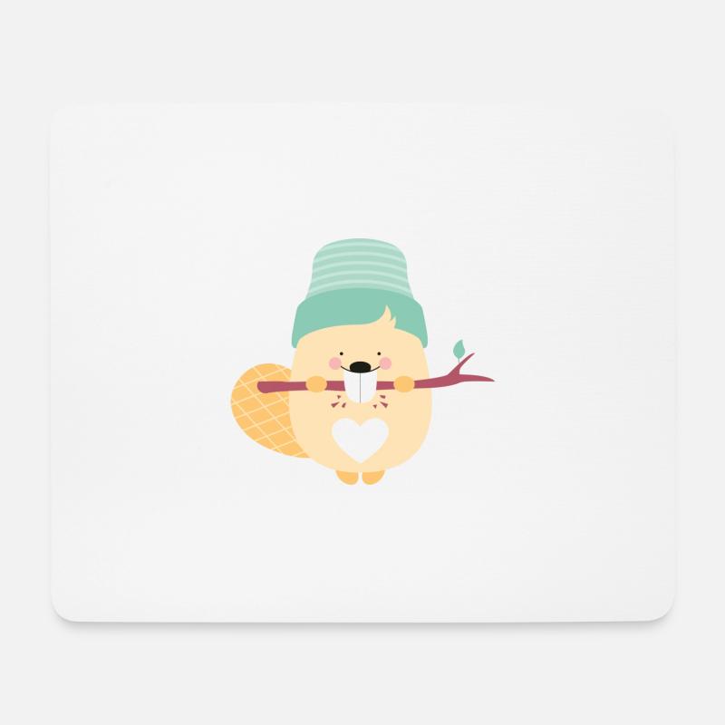 BEAVER AT WORK - Mousepad (Querformat) - Weiß