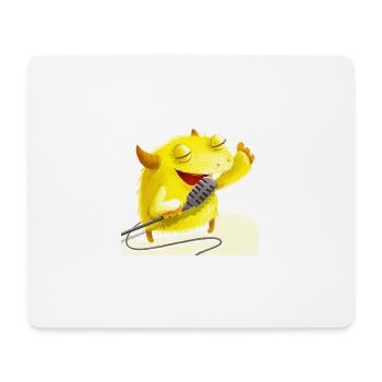 Cool and funny Singer Monster MathBatt - Mouse Pad (horizontal) - white - Front