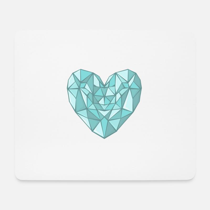 Diamant-Herz - Mousepad (Querformat) - Weiß