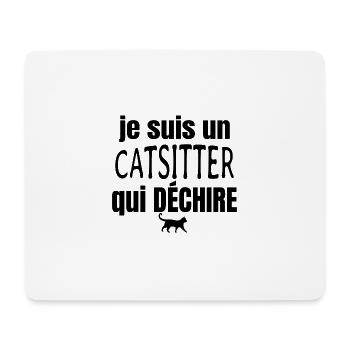 catsitter qui déchire - Tapis de souris (format paysage) - blanc - Devant