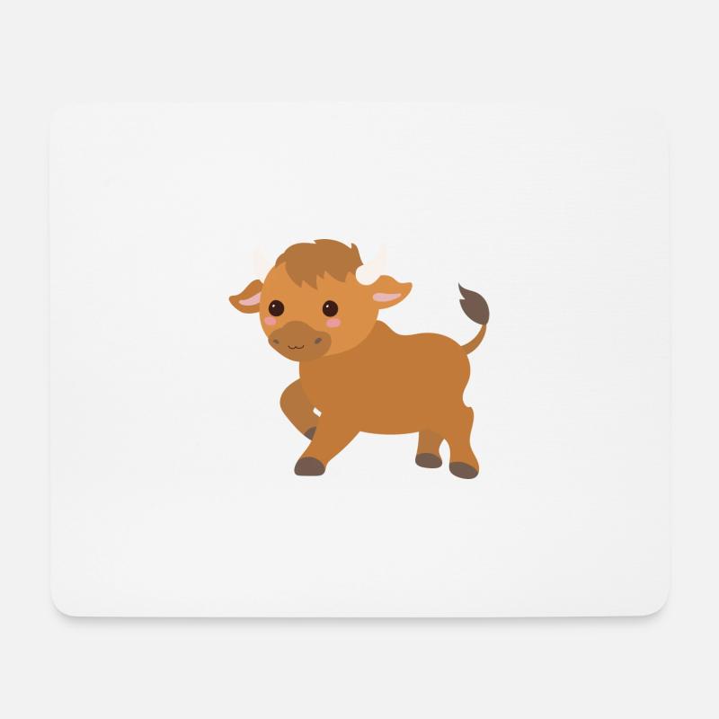 Stier - Mousepad (Querformat) - Weiß
