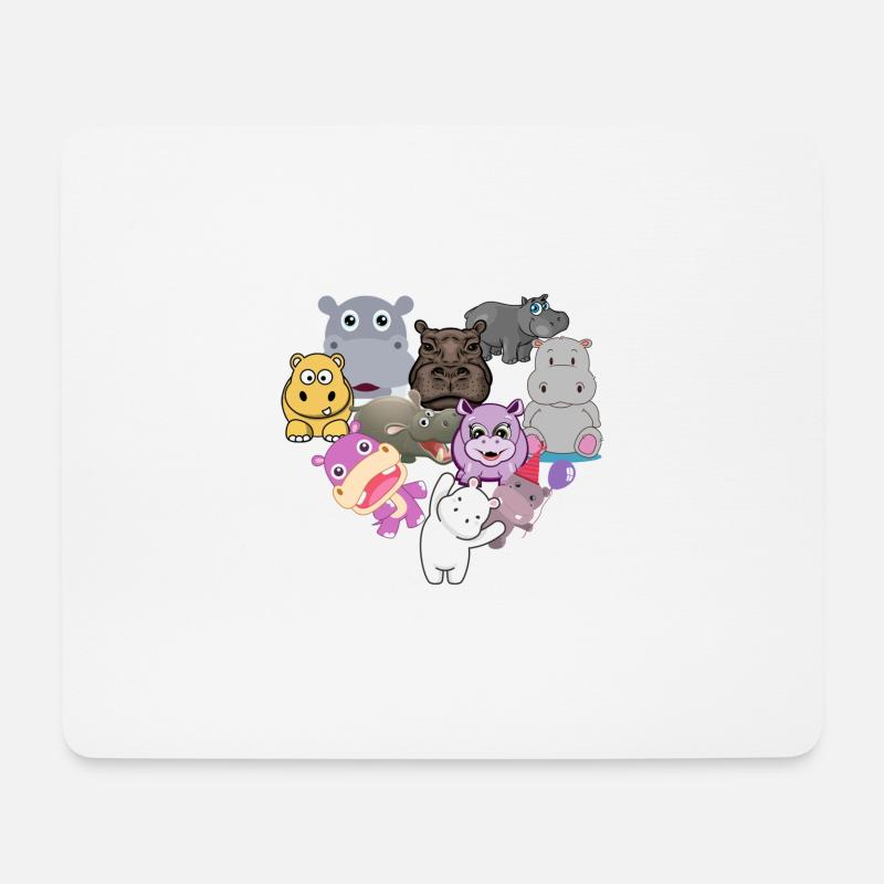 Amour d’hippopotame - Tapis de souris (format paysage) - blanc