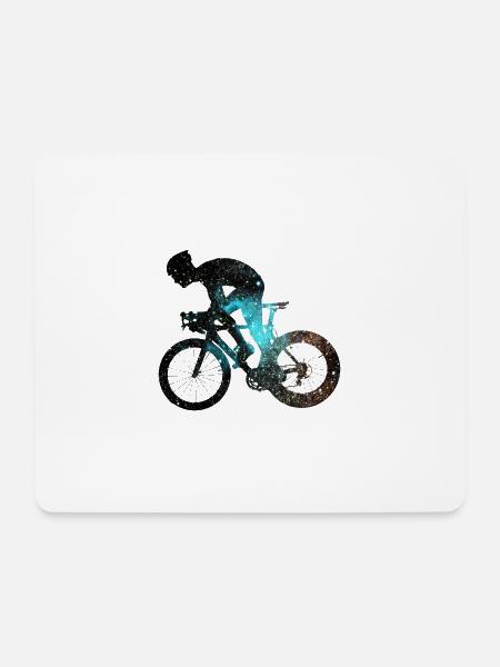 Fahrradfahrer Radfahrer Biker Radeln - Mousepad (Querformat) - Weiß