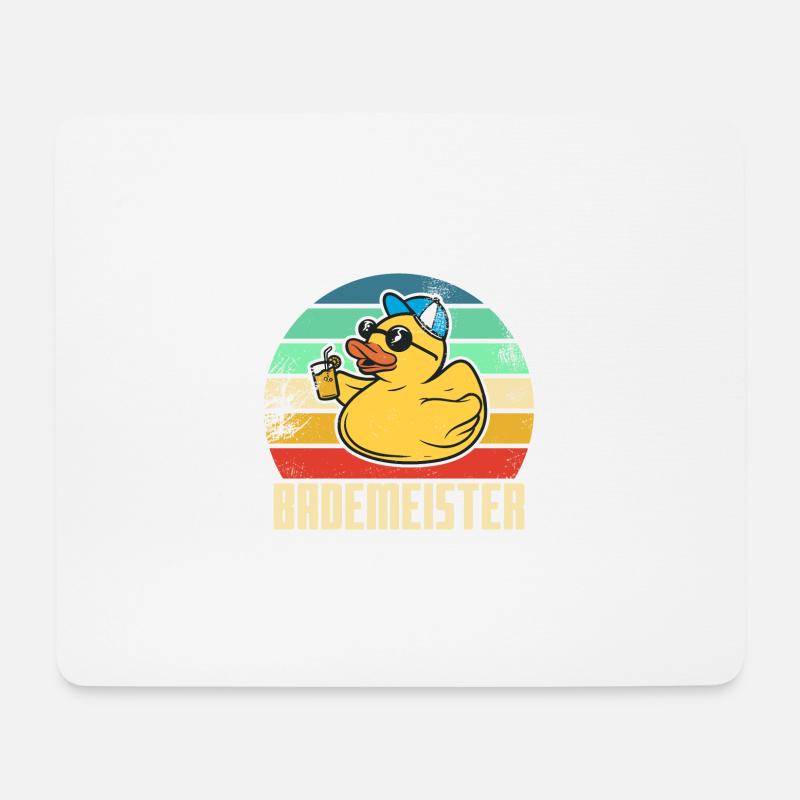 Bademeister lustiger Spruch - Mousepad (Querformat) - Weiß
