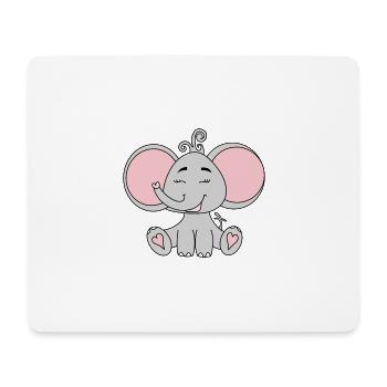 Éléphant - Tapis de souris (format paysage) - blanc - Devant