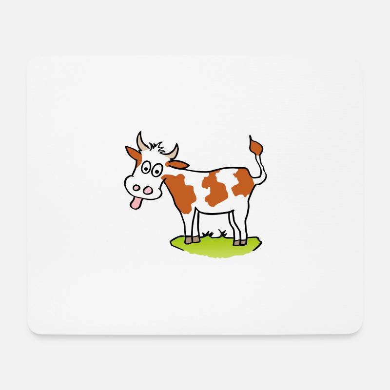 lustige Kuh - Mousepad (Querformat) - Weiß