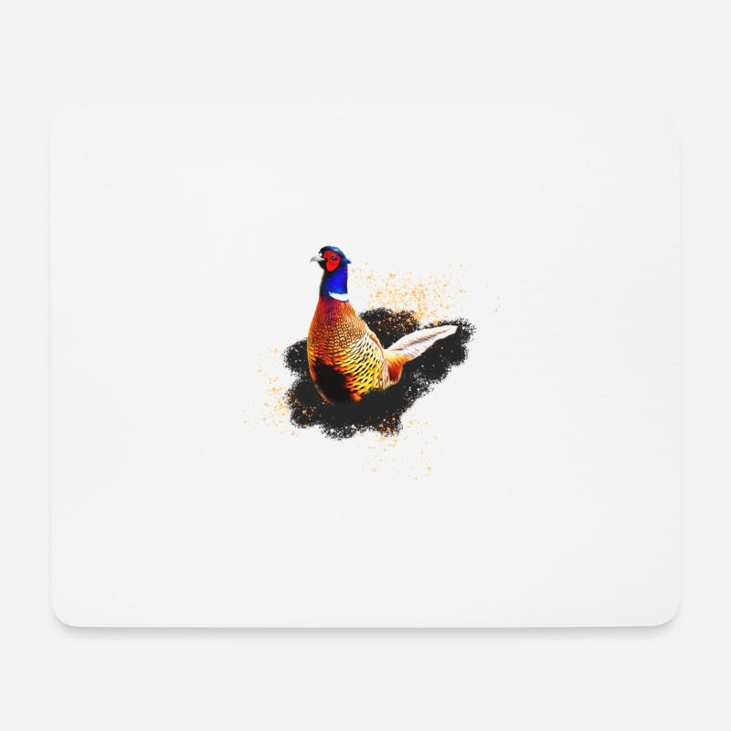 wunderschöner Fasan im Prachtkleid Pheasant - Mousepad (Querformat) - Weiß