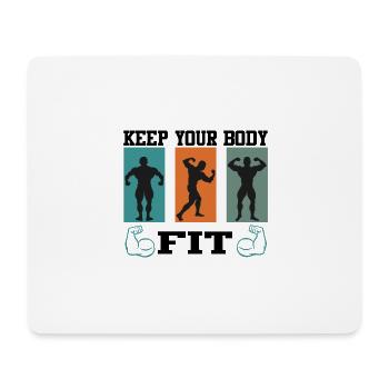 Bodybuilding Keep Body Fit Muskeltraining Hantel - Mousepad (Querformat) - Weiß - Vorne