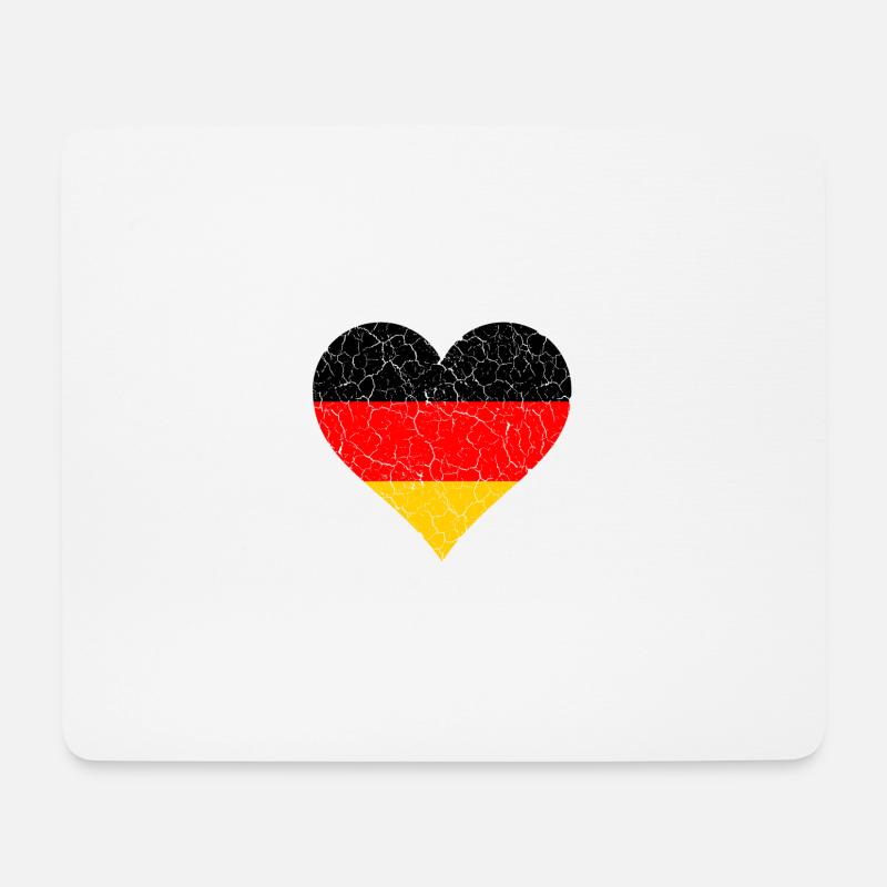 Deutschland Herz - Mousepad (Querformat) - Weiß