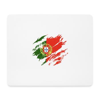 Drapeau du Portugal - Tapis de souris (format paysage) - blanc - Devant