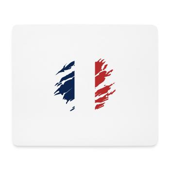 Drapeau de la France - Tapis de souris (format paysage) - blanc - Devant