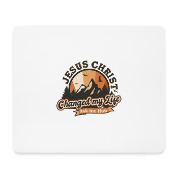 Jésus a changé ma vie parce que Jésus est mon Sauveur et non - Tapis de souris (format paysage) - blanc - Devant
