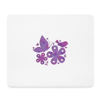 blumen muster - Mousepad (Querformat) - Weiß - Vorne