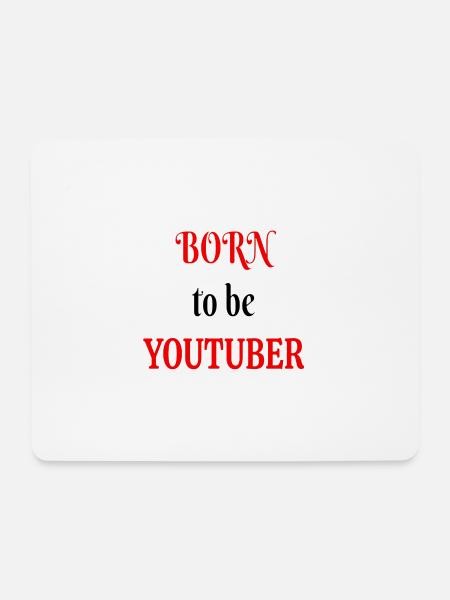 Geboren als Youtuber - Mousepad (Querformat) - Weiß