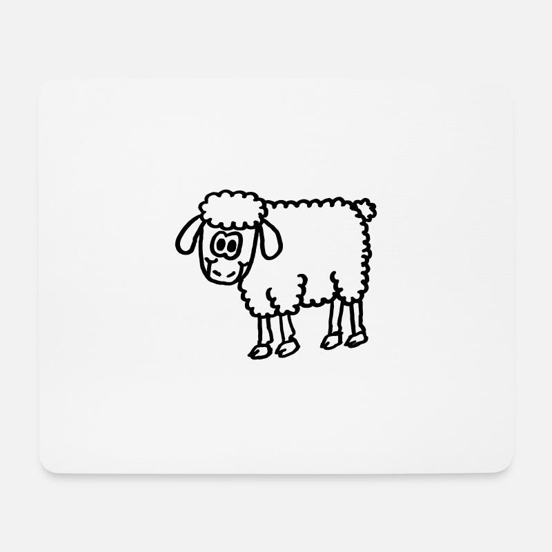 Niedliches Schaf - Mousepad (Querformat) - Weiß