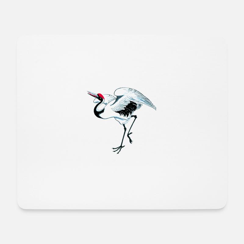 LoPi Kranich - Mousepad (Querformat) - Weiß