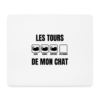 les tours de mon chat - Tapis de souris (format paysage) - blanc - Devant