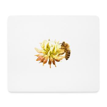Honigbiene auf einer Blüte, A733151 - Mousepad (Querformat) - Weiß - Vorne