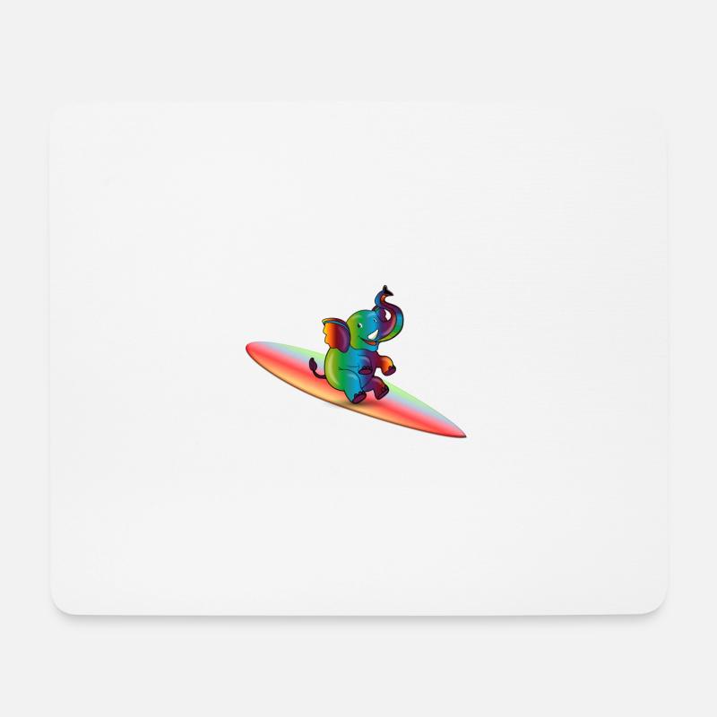 surfin elephant - Mousepad (Querformat) - Weiß